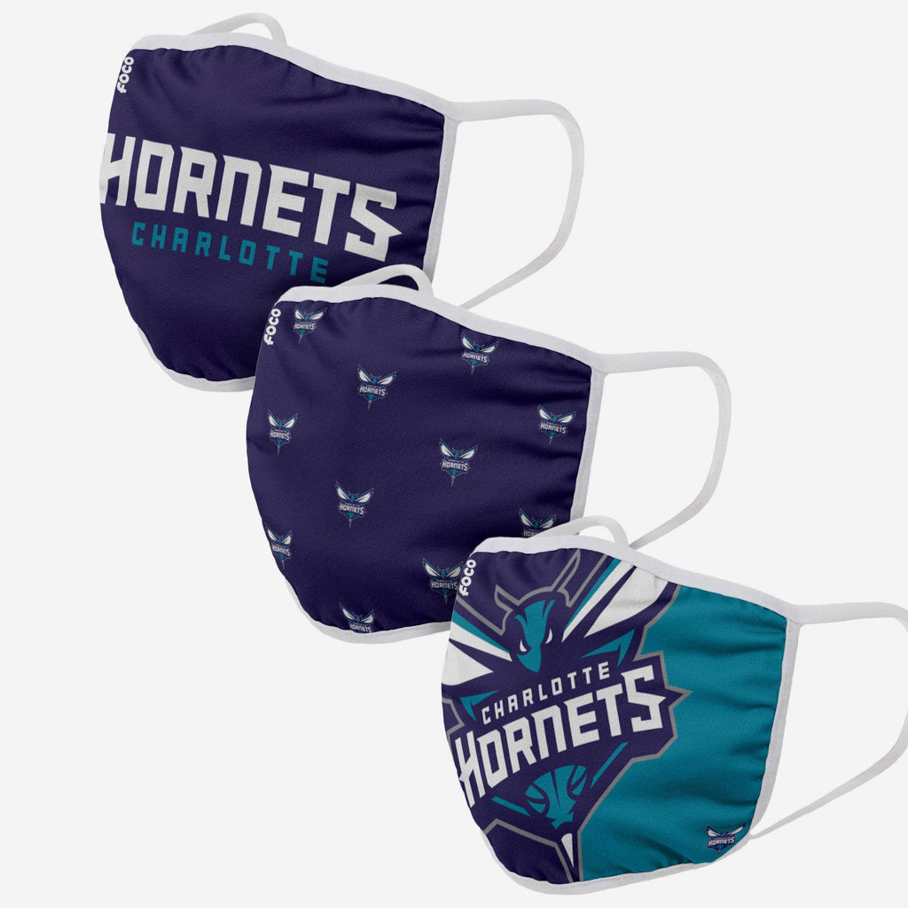 Charlotte Hornets 3 Pack Face Cover FOCO Adult - FOCO.com