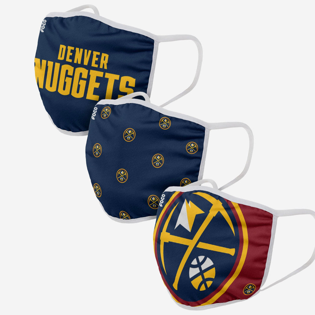 Denver Nuggets 3 Pack Face Cover FOCO Adult - FOCO.com