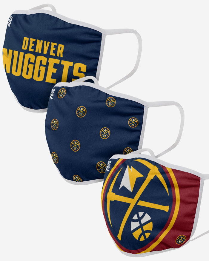 Denver Nuggets 3 Pack Face Cover FOCO Adult - FOCO.com