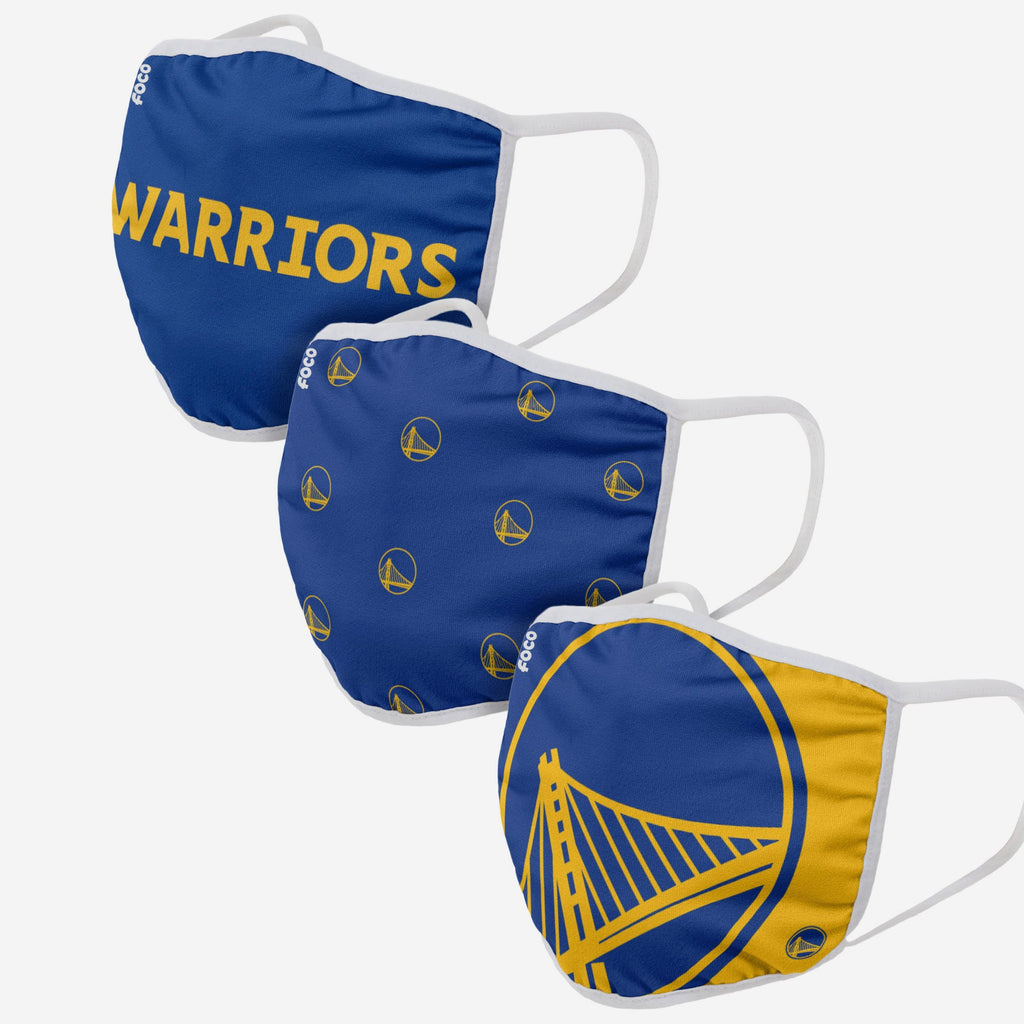 Golden State Warriors 3 Pack Face Cover FOCO Adult - FOCO.com