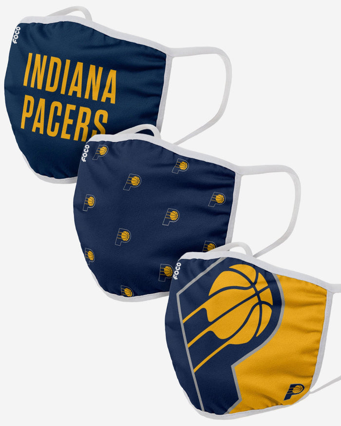 Indiana Pacers 3 Pack Face Cover FOCO Adult - FOCO.com