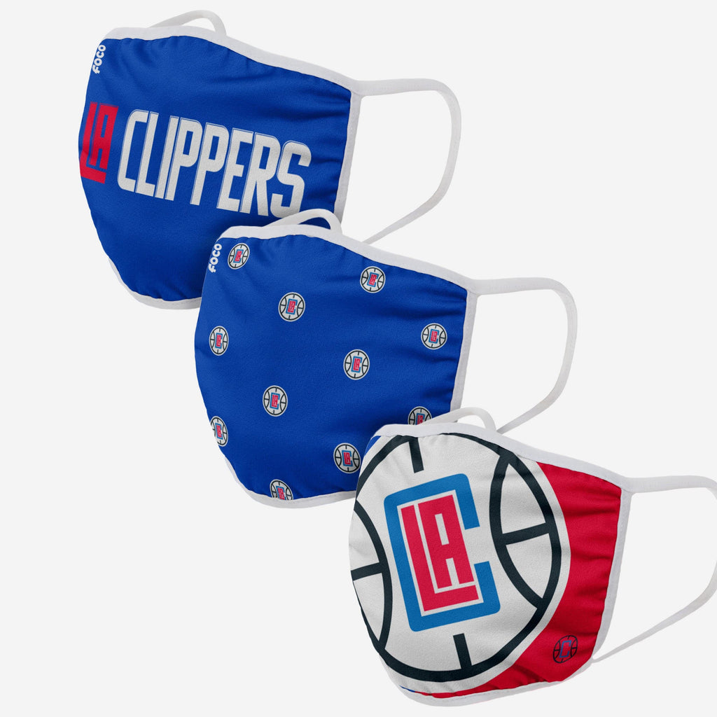 Los Angeles Clippers 3 Pack Face Cover FOCO Adult - FOCO.com