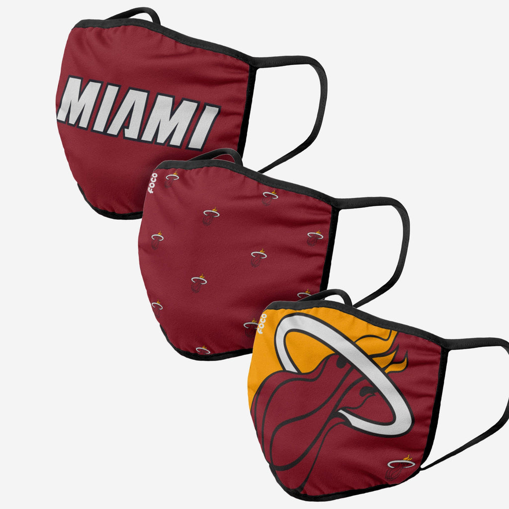 Miami Heat 3 Pack Face Cover FOCO Adult - FOCO.com