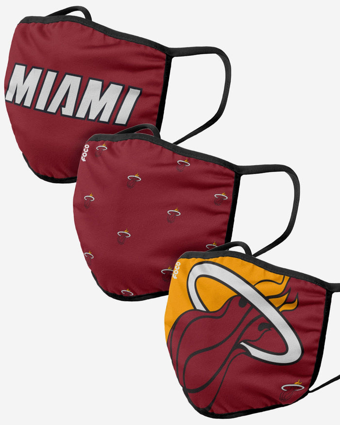 Miami Heat 3 Pack Face Cover FOCO Adult - FOCO.com