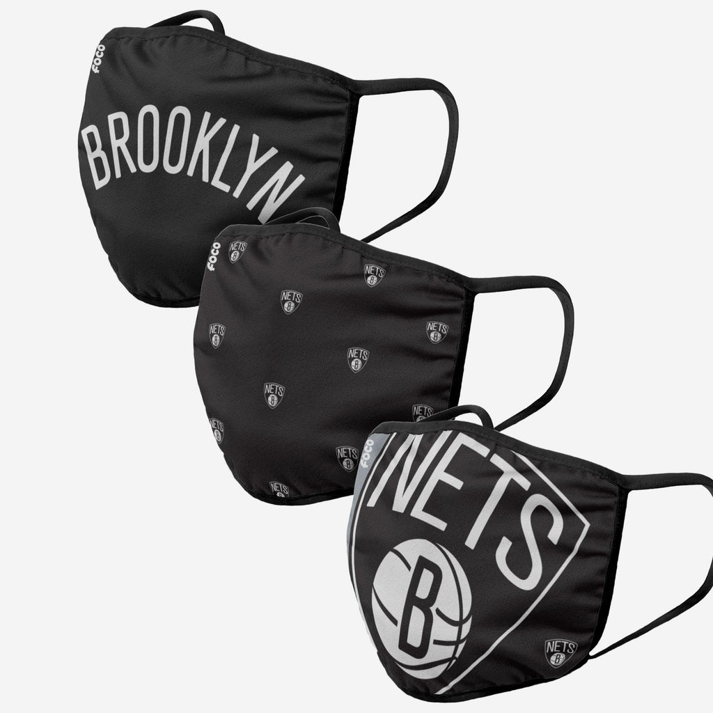 Brooklyn Nets 3 Pack Face Cover FOCO Adult - FOCO.com