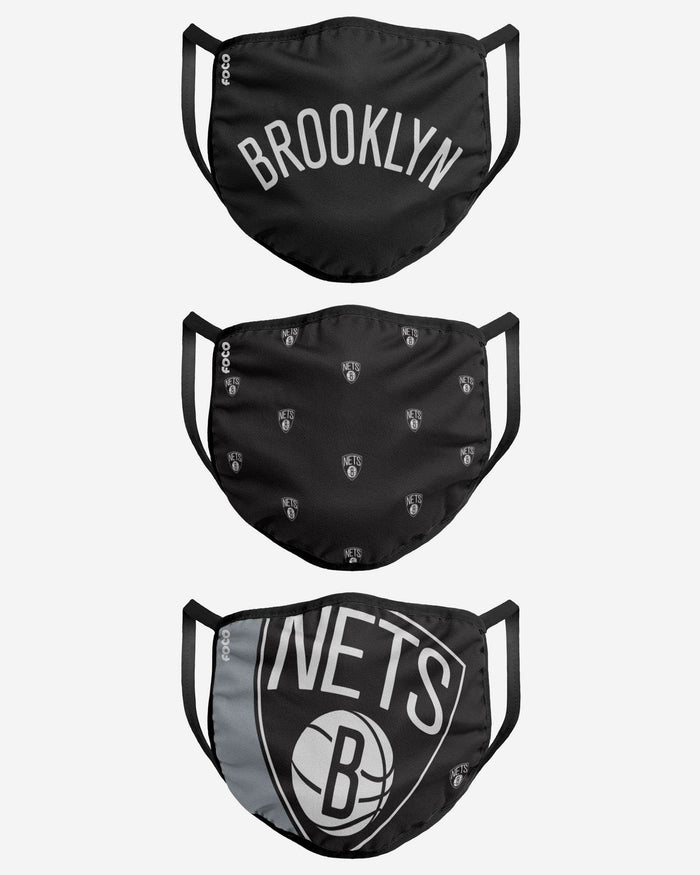 Brooklyn Nets 3 Pack Face Cover FOCO - FOCO.com