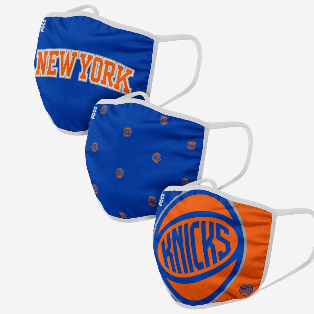 New York Knicks 3 Pack Face Cover FOCO Adult - FOCO.com