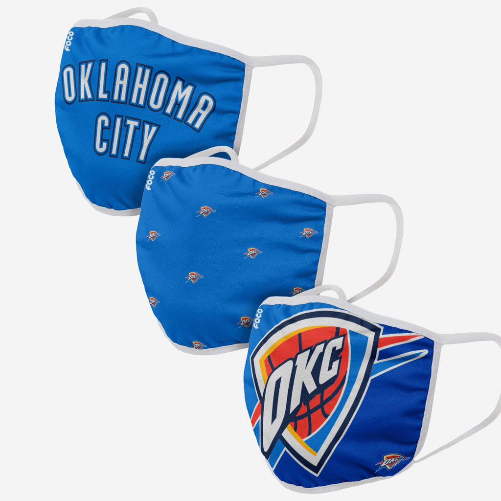 Oklahoma City Thunder 3 Pack Face Cover FOCO Adult - FOCO.com