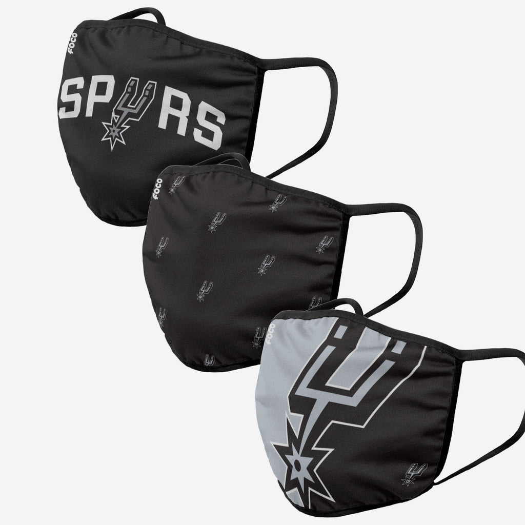 San Antonio Spurs 3 Pack Face Cover FOCO Adult - FOCO.com