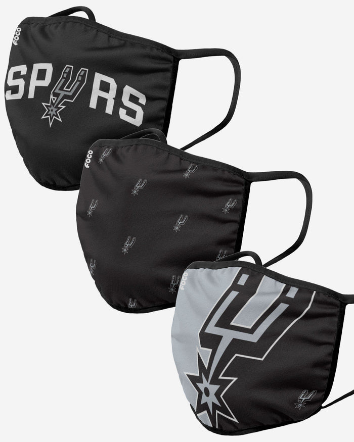 San Antonio Spurs 3 Pack Face Cover FOCO Adult - FOCO.com