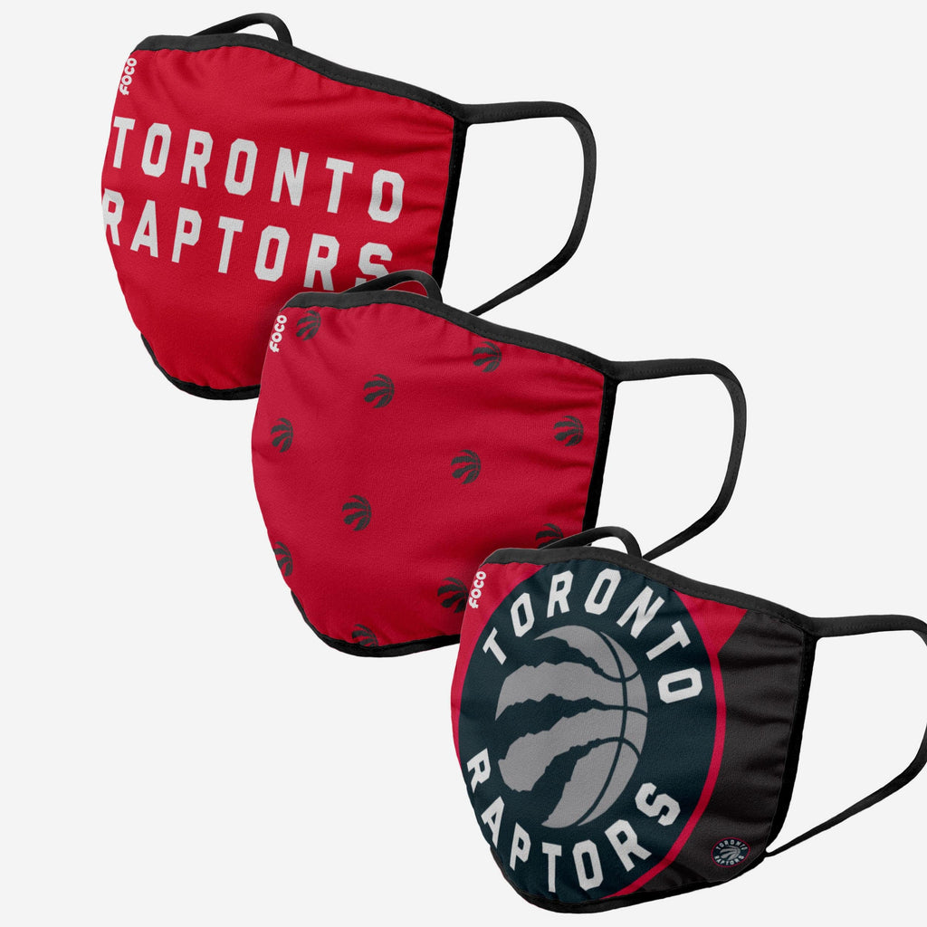 Toronto Raptors 3 Pack Face Cover FOCO Adult - FOCO.com