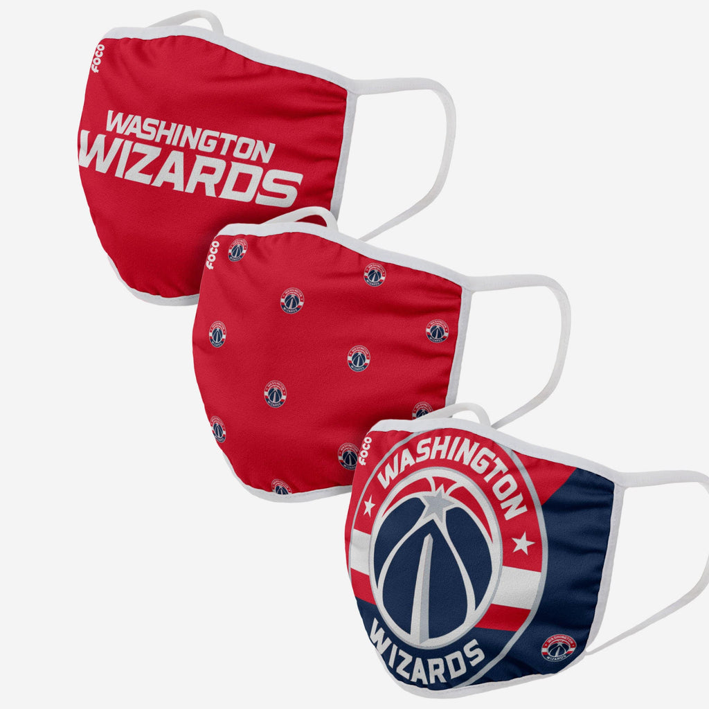 Washington Wizards 3 Pack Face Cover FOCO Adult - FOCO.com