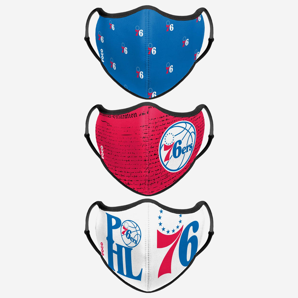 Philadelphia 76ers Thematic Sport 3 Pack Face Cover FOCO - FOCO.com