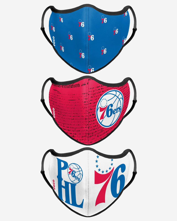 Philadelphia 76ers Thematic Sport 3 Pack Face Cover FOCO - FOCO.com