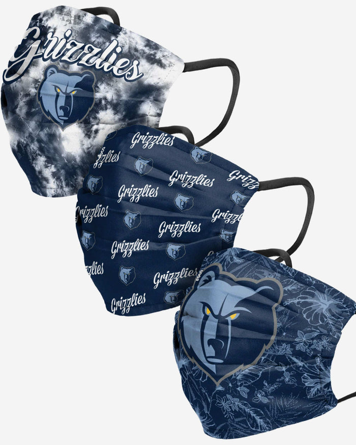 Memphis Grizzlies Womens Matchday 3 Pack Face Cover FOCO - FOCO.com