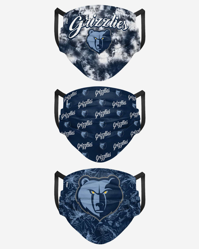 Memphis Grizzlies Womens Matchday 3 Pack Face Cover FOCO - FOCO.com