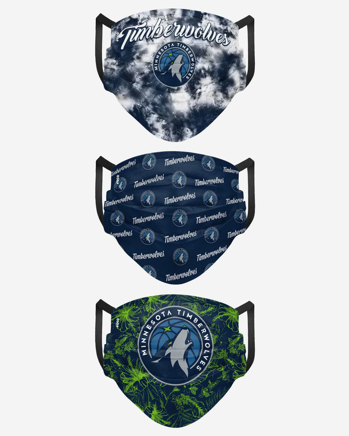 Minnesota Timberwolves Womens Matchday 3 Pack Face Cover FOCO - FOCO.com