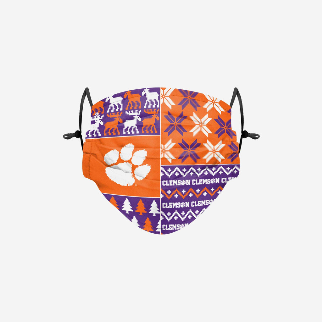 Clemson Tigers Busy Block Adjustable Face Cover FOCO - FOCO.com