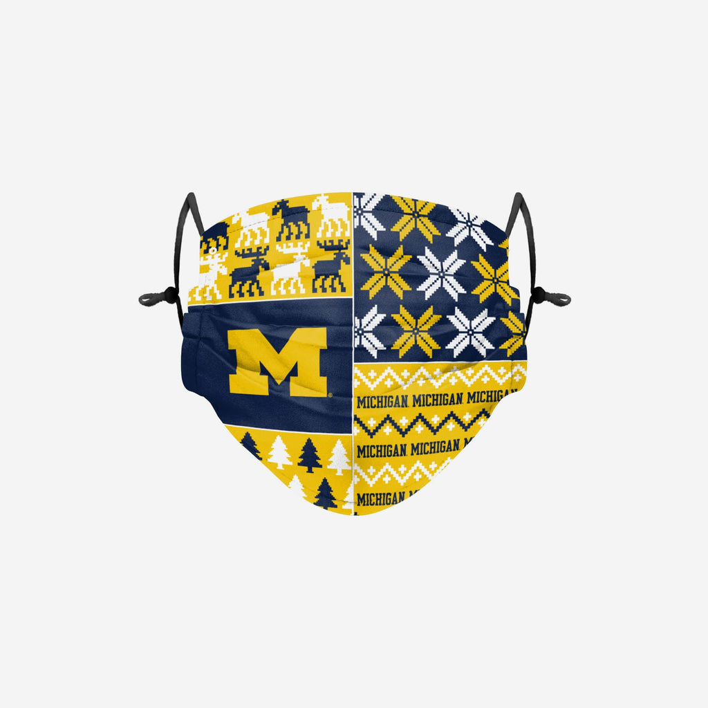 Michigan Wolverines Busy Block Adjustable Face Cover FOCO - FOCO.com