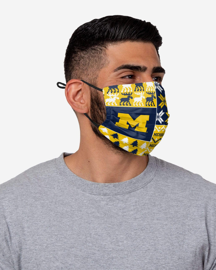 Michigan Wolverines Busy Block Adjustable Face Cover FOCO - FOCO.com