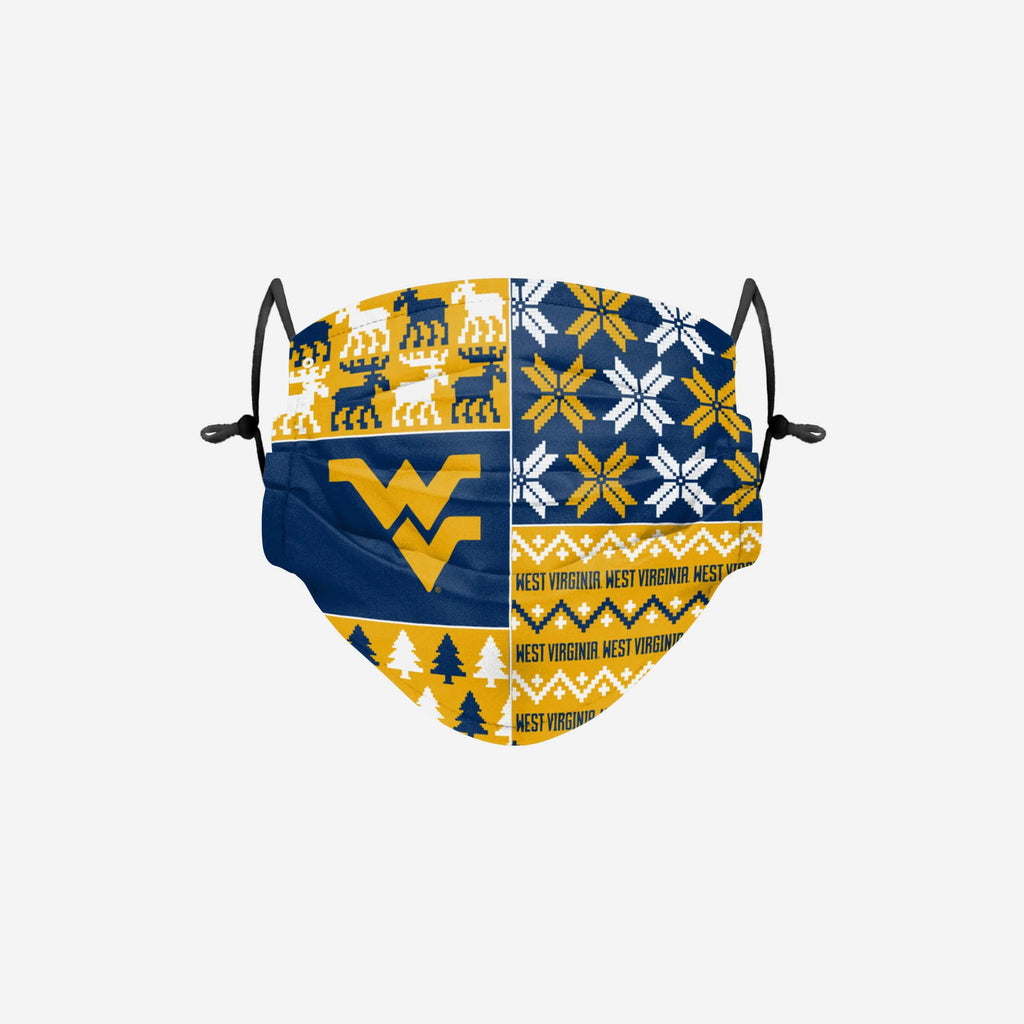 West Virginia Mountaineers Busy Block Adjustable Face Cover FOCO - FOCO.com