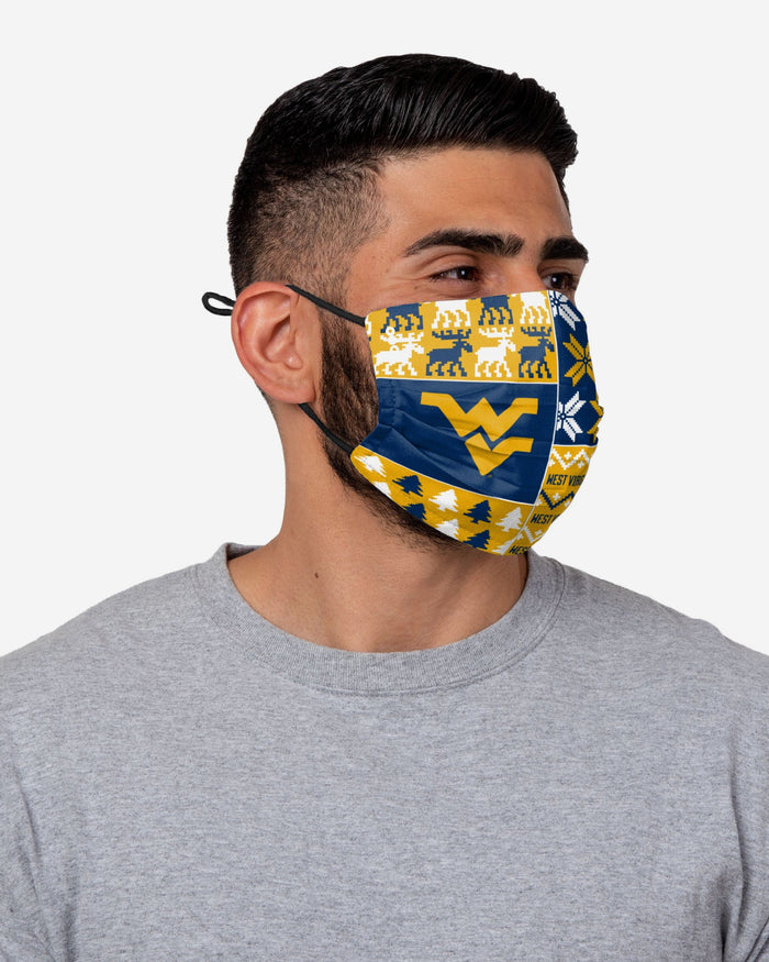 West Virginia Mountaineers Busy Block Adjustable Face Cover FOCO - FOCO.com