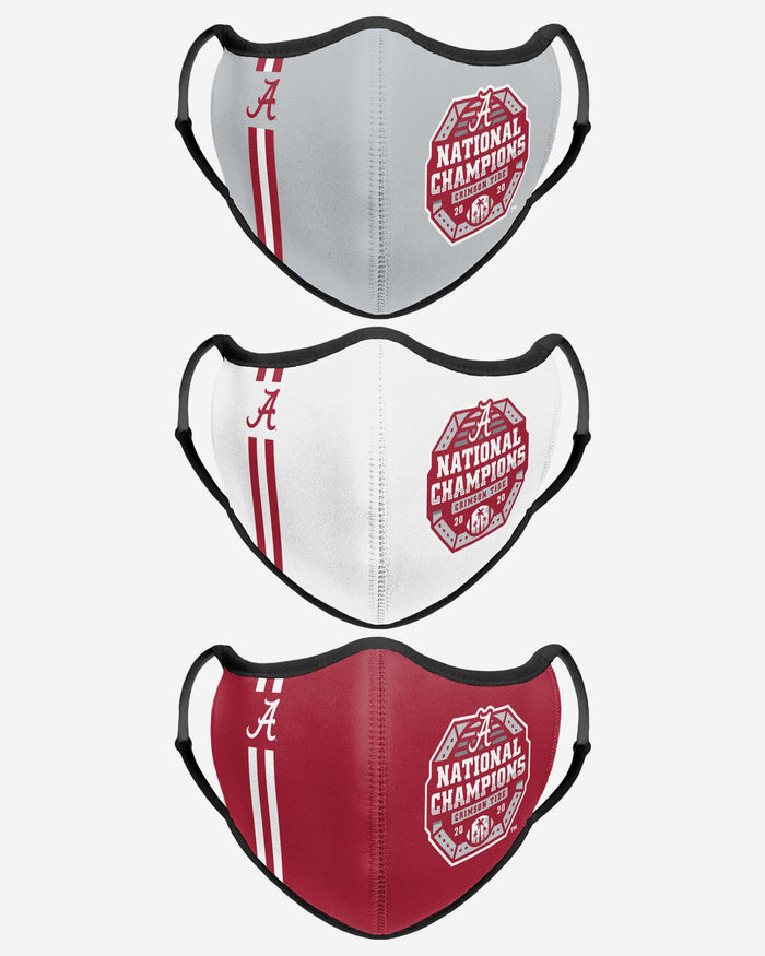 Alabama Crimson Tide 2020 Football National Champions Sport 3 Pack Face Cover FOCO - FOCO.com