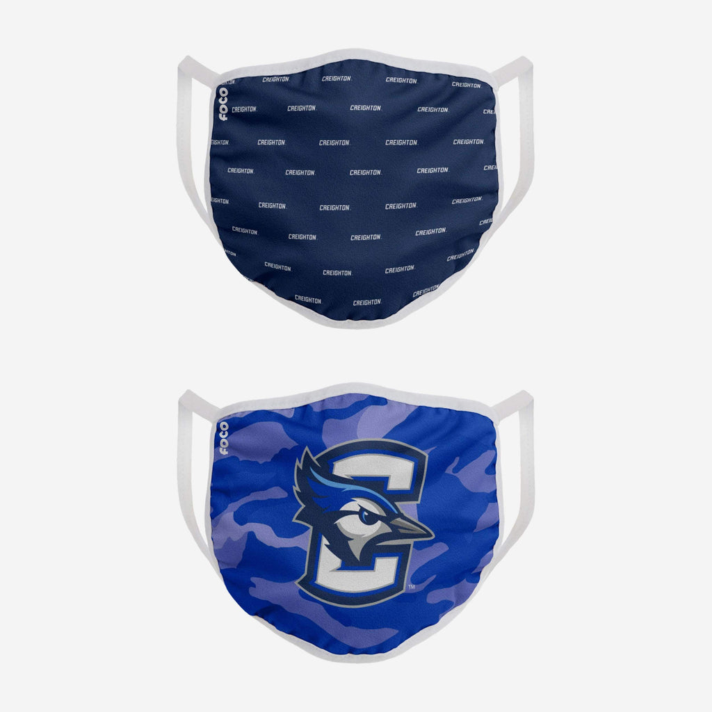 Creighton Bluejays Clutch 2 Pack Face Cover FOCO - FOCO.com