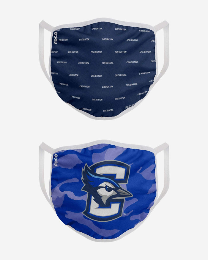 Creighton Bluejays Clutch 2 Pack Face Cover FOCO - FOCO.com