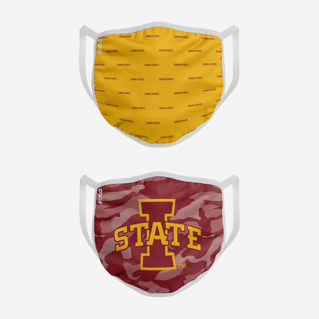 Iowa State Cyclones Clutch 2 Pack Face Cover FOCO - FOCO.com