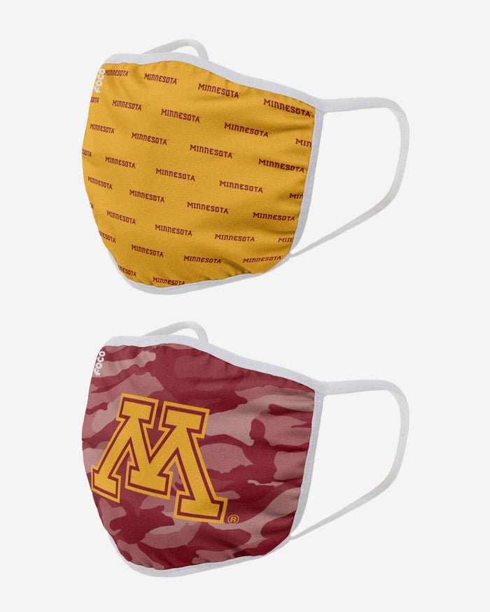 Minnesota Golden Gophers Clutch 2 Pack Face Cover FOCO - FOCO.com