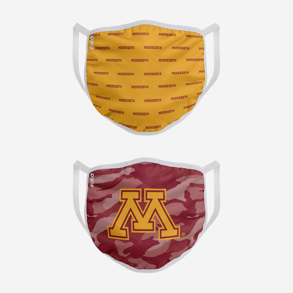 Minnesota Golden Gophers Clutch 2 Pack Face Cover FOCO - FOCO.com