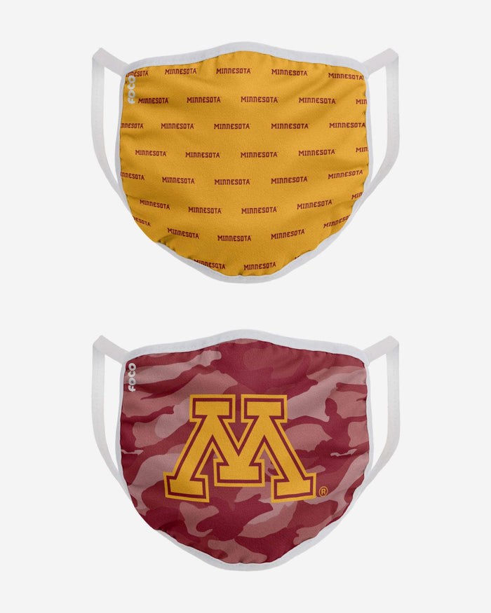 Minnesota Golden Gophers Clutch 2 Pack Face Cover FOCO - FOCO.com