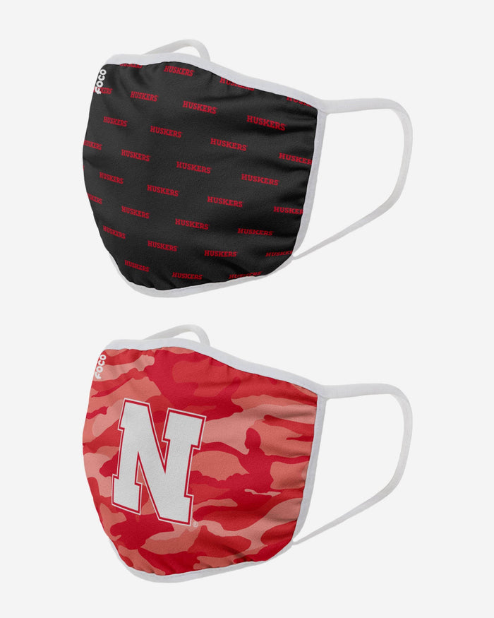 Nebraska Cornhuskers Clutch 2 Pack Face Cover FOCO - FOCO.com