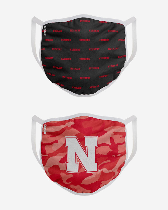 Nebraska Cornhuskers Clutch 2 Pack Face Cover FOCO - FOCO.com