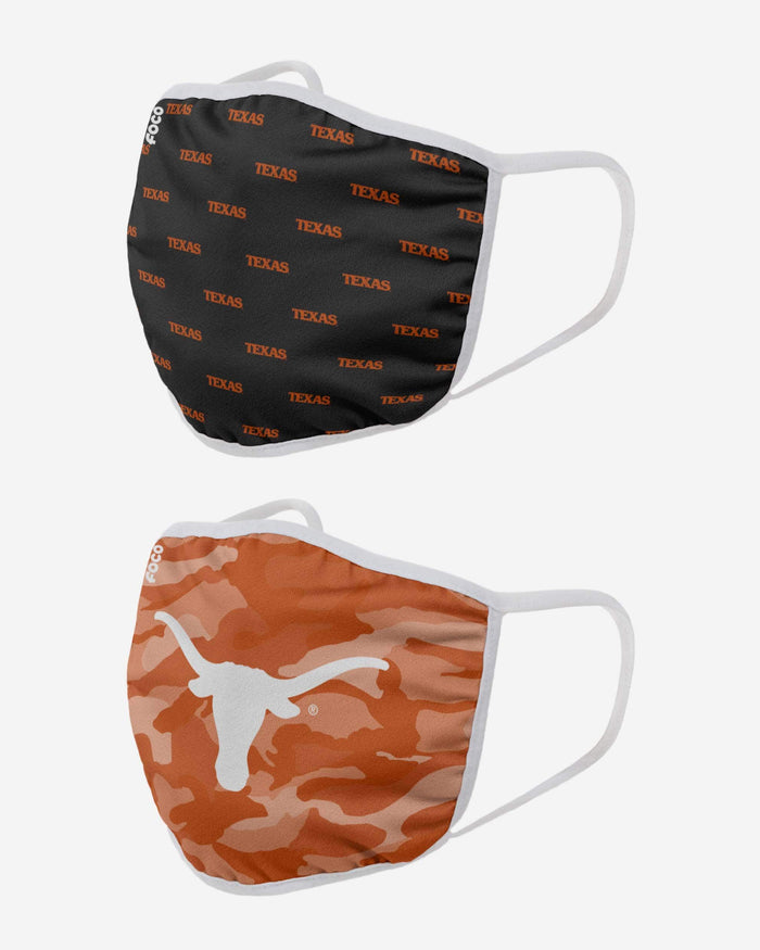 Texas Longhorns Clutch 2 Pack Face Cover FOCO - FOCO.com