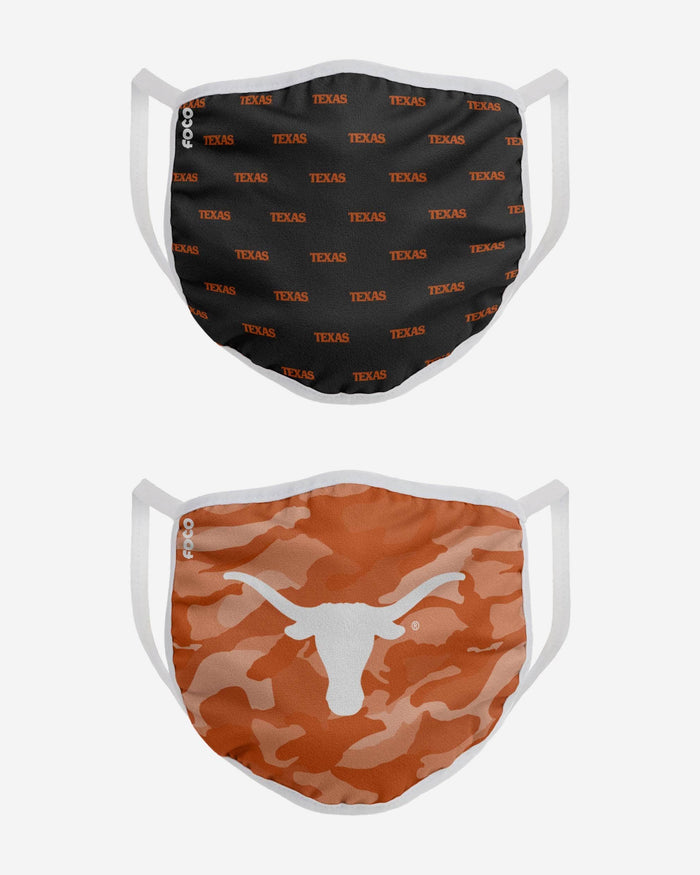 Texas Longhorns Clutch 2 Pack Face Cover FOCO - FOCO.com