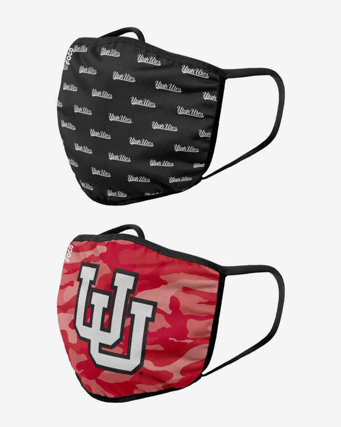 Utah Utes Clutch 2 Pack Face Cover FOCO - FOCO.com