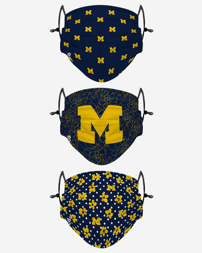 Michigan Wolverines Gameday Gardener 3 Pack Face Cover FOCO - FOCO.com