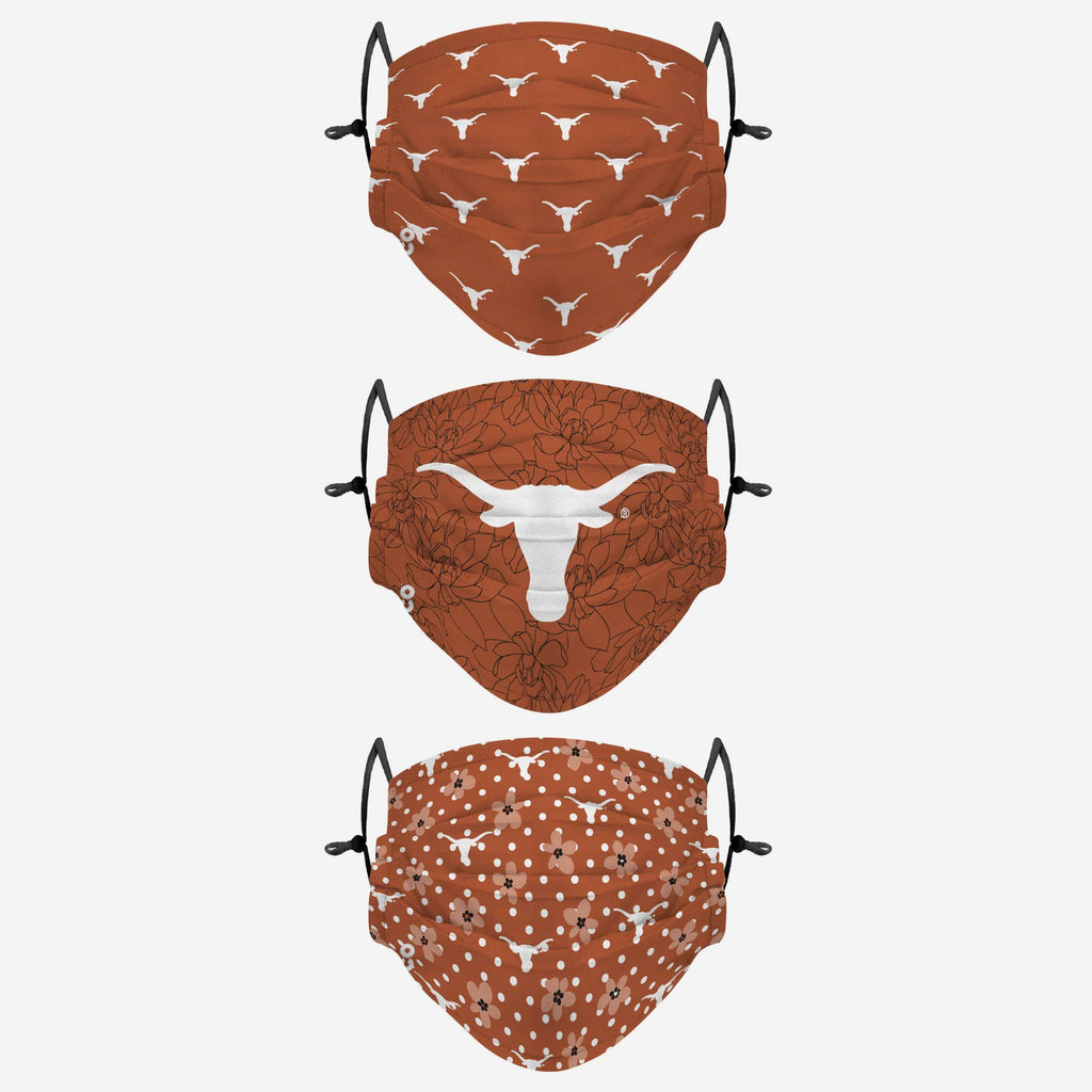 Texas Longhorns Gameday Gardener 3 Pack Face Cover FOCO - FOCO.com