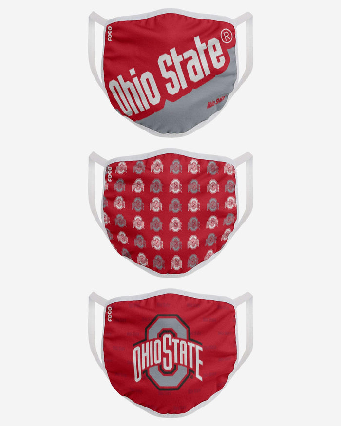 Ohio State Buckeyes Gametime 3 Pack Face Cover FOCO - FOCO.com