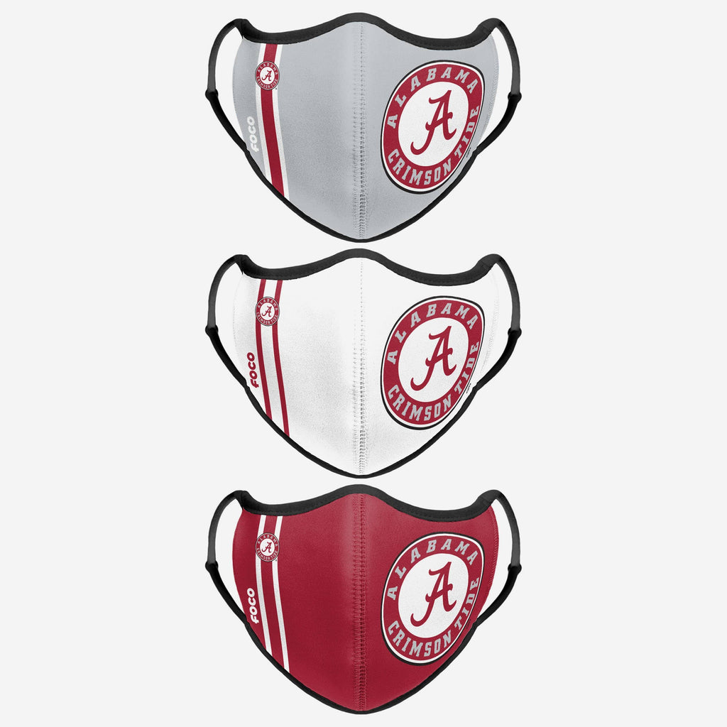 Alabama Crimson Tide Sport 3 Pack Face Cover FOCO - FOCO.com