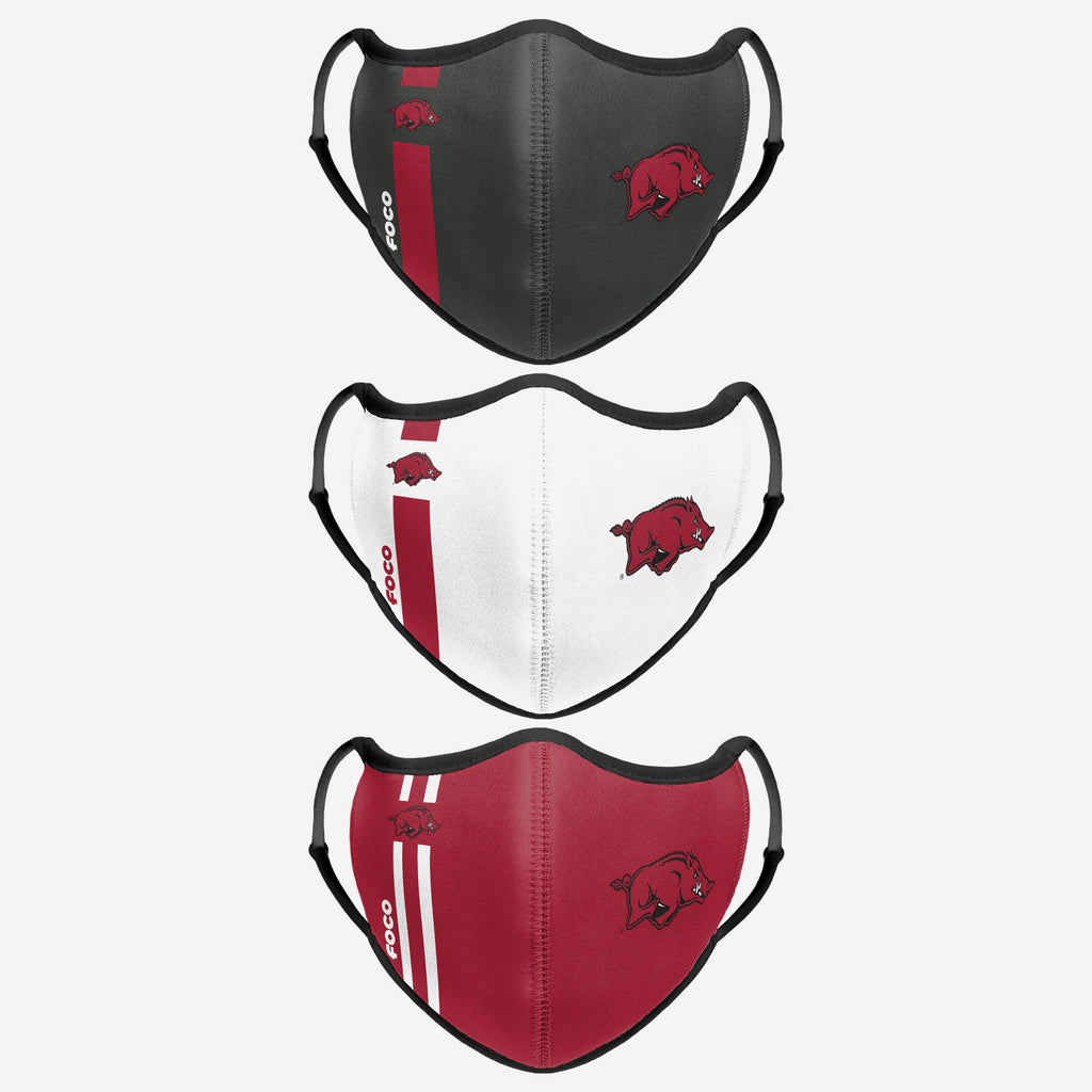 Arkansas Razorbacks Sport 3 Pack Face Cover FOCO - FOCO.com