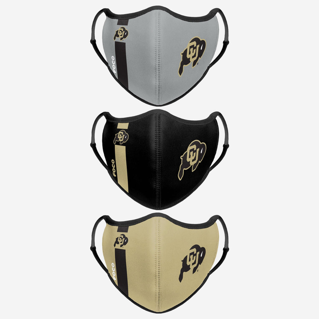 Colorado Buffaloes Sport 3 Pack Face Cover FOCO - FOCO.com