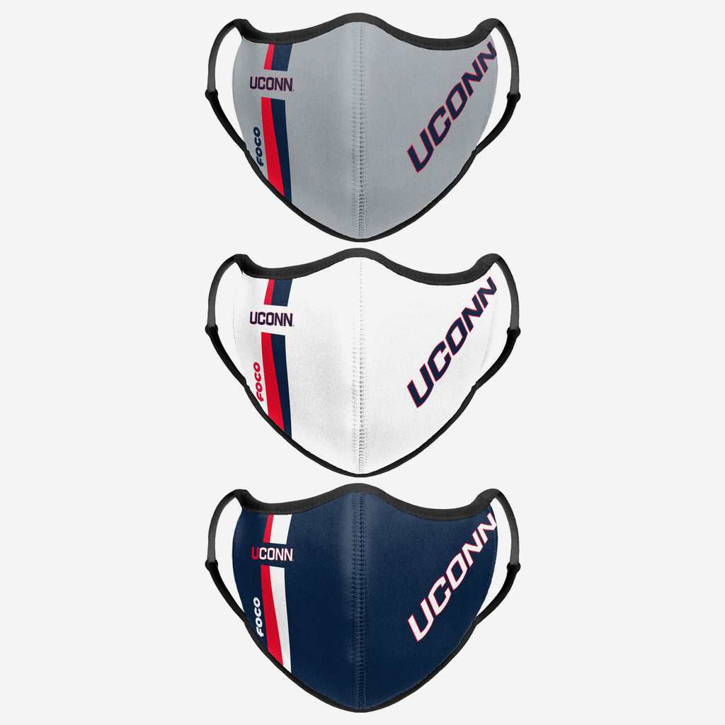 UConn Huskies Sport 3 Pack Face Cover FOCO - FOCO.com