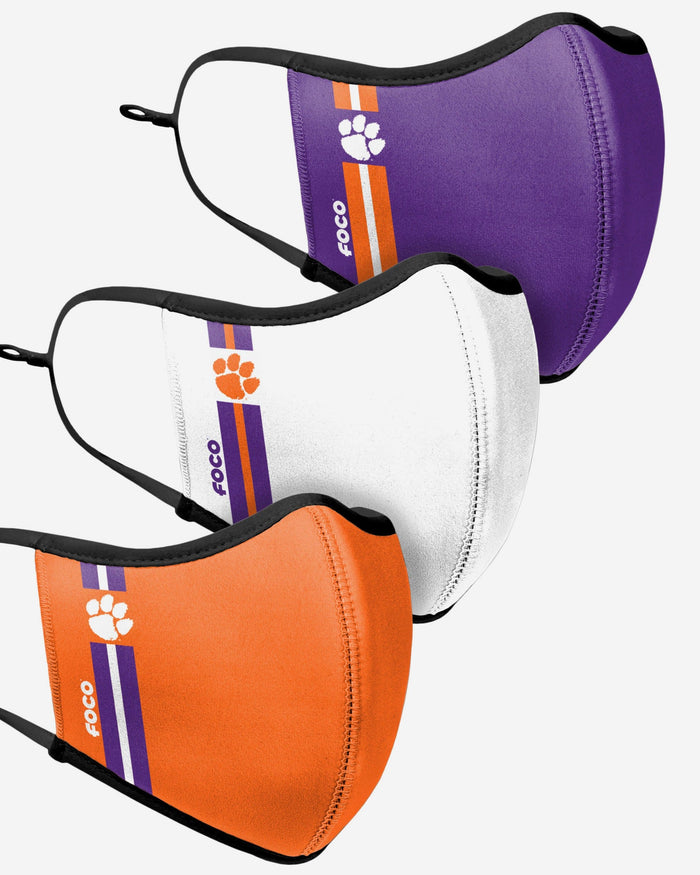 Clemson Tigers Sport 3 Pack Face Cover FOCO - FOCO.com