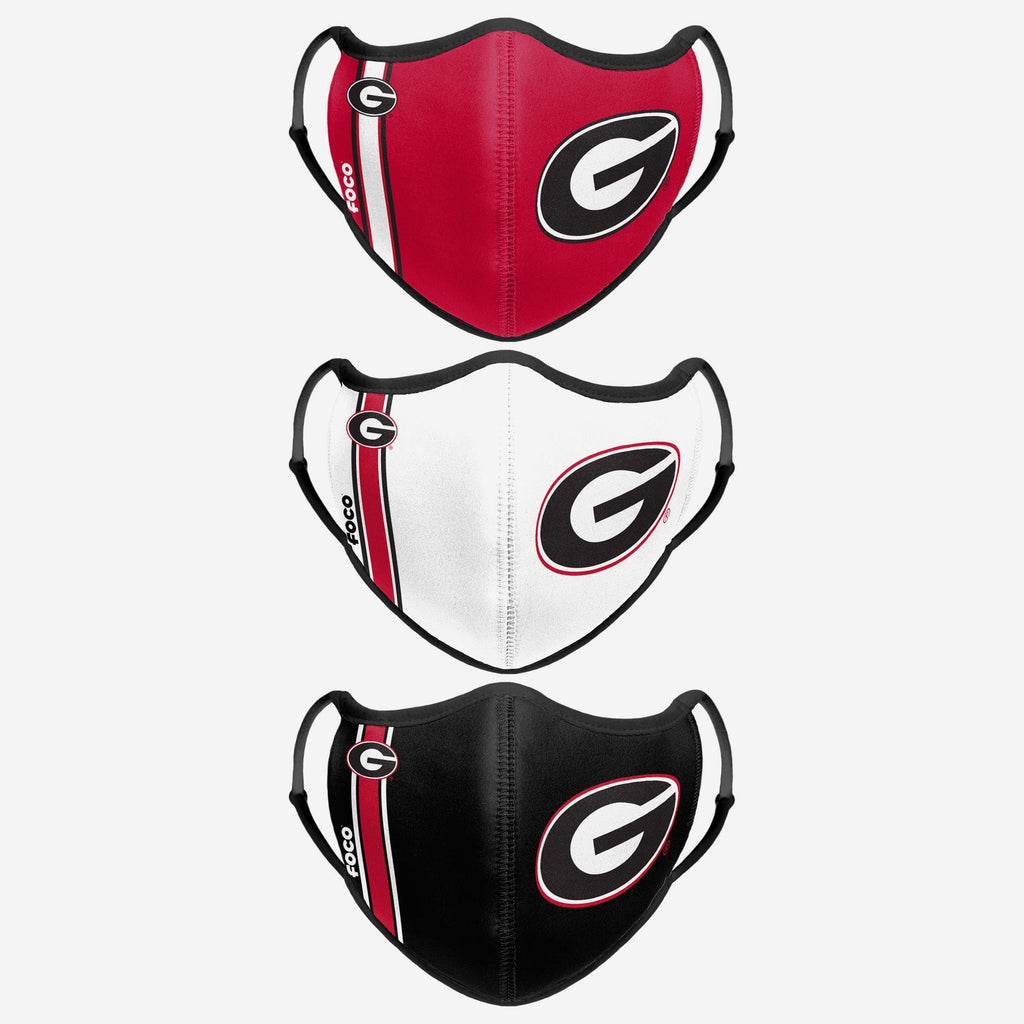 Georgia Bulldogs Sport 3 Pack Face Cover FOCO - FOCO.com