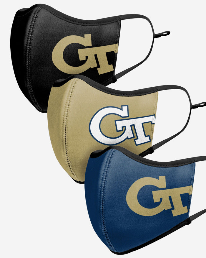 Georgia Tech Yellow Jackets Sport 3 Pack Face Cover FOCO - FOCO.com