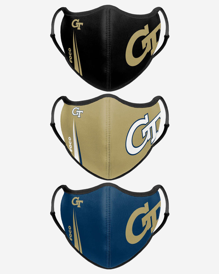 Georgia Tech Yellow Jackets Sport 3 Pack Face Cover FOCO - FOCO.com