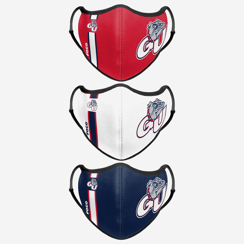 Gonzaga Bulldogs Sport 3 Pack Face Cover FOCO - FOCO.com